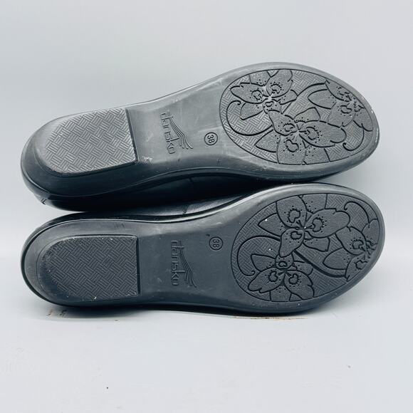 Dansko Shoes Womens EU 38 US 7.5 Black Leather Comfort Slip On Loafers Work - Picture 8 of 11